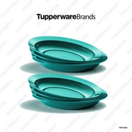 ✨NEW ARRIVAL✨ Tupperware Gourmet Green Royale Blue Camellia Blossom Dining Serveware Set Pinggan 550