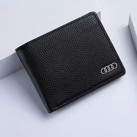 3D Logo Leather Car Driving License Credit Card Wallet For Audi A3 A4 A6 A5 Q5 A1 Q7 Q3 TT SQ5 RSQ3 