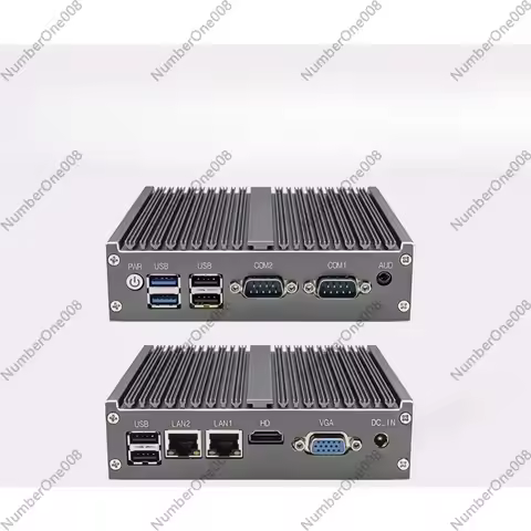 Fanless Mini Industrial PC Quad Core N100/J1900/J6412 Dual LAN RS485 Embedded Computer