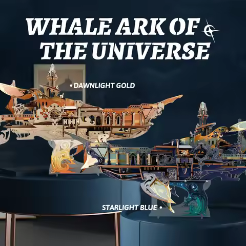 NEW DIY 3D Wooden Puzzle Miniature Model Kits Assembled Whale Ark of the Universe Spaceship Jigsaw P