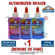 Elmer's COLOR GLUE 147ml Great for Slime Pink Purple Blue Elmers Color Glue Washable RCS - 1 Bottle