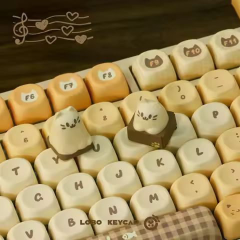 MEOW Artisan Keycap LEBO Originate Resin Custom Cute Kitty Theme Personalized Keyboard Cap for Mecha