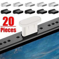 20ชิ้น USB C ฝาปิดกันฝุ่นแบบฝาครอบป้องกันฝุ่นฝาปิดโทรศัพท์ชาร์จพอร์ตสามารถใส่ได้กับ IPhone ปลั๊กป้องกัน15 Pro Xiaomi Samsung