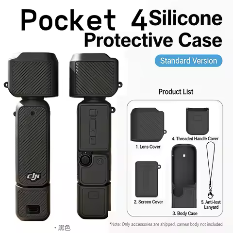 For DJI OSMO Pocket 4 Silicone Protective Case Shockproof Cover Full Body Protection for DJI Pocket 