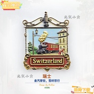 Total Magnetic Refrigerator Stickers Powerful Magnet Shape Swiss Town Steam Train Travel Souvenirs G