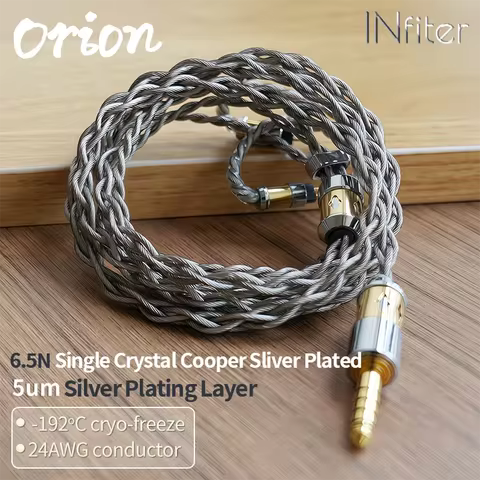 INfiter Orion Earphone Upgrade Cable 2 Pin Upgrade Wire 3.5 2.5 4.4 6N Cable IEM 6N OCC Cooper Wire