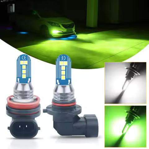1Pcs H4 H8 H11 H7 9005 HB3 9006 HB4 LED Green White Fog Light Bulb Car Motorcycle Driving Running Fr
