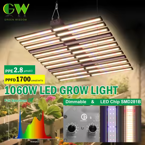 Full Spectrum 1060W AC100-277V IP65 Waterproof Dimmable & LED Chip SMD281B Easy Installation LED Gro