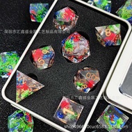 Resin Dice 7-Piece Set DND Dungeon and Dragon Board Game RPG Role Playing D20DICE Dice Set
