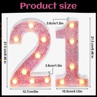 21st Decorative LED Light Up Numbers 21st Marquee Light Up Numbers Sign Birthday Table Decoration Gl