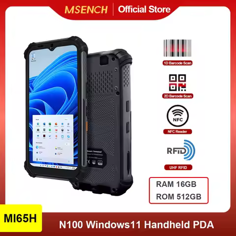 6.5" Rugged PDA Windows 11 Pro 16G+512G Intel N100 IP67 Waterproof 4G/WiFi/Bluetooth 10000mAh Fast C