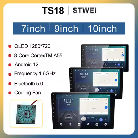 1DIN android13 360 Panorama Car Radio 7/9/10inch Universal Host Players Topway T5 T100 TS18 TS10 For