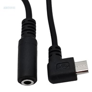 【3C】 Flexible Micro USB Male to 3 5mm Female  Wire Cord for Headset Cable Cord 3 5mm Female to 5Pin Mini USB Male