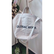 Bundle | GLOBAL WORK Sling Tote Bag 2 Way Beg Unisex Casual Shoulder Crossbody Student Bags