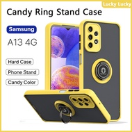 Luxury Samsung A13 4G Casing A13 5G A23 A33 A53 A73 5G Casing Hard Acrylic Ring Stand Casing Shock P