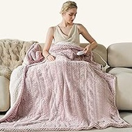 Heated Blanket Electric Blanket 50" x 60" - Cozy Soft Heated Throw with 5 Heating Levels & 3 Hours A