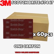 3M 7447 Scotch-Brite Hand Finishing Pads X 60 piece / 1 Carton 3M Sponge Scotch Brite Scouring Pad