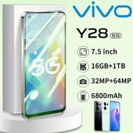 【ของแท้100%】2024 ใหม่ VIV0 Y28 5G 7.5นิ้ว โทรศัพท์มือถือ รองรับ2ซิม Mobile phone 4G/5G โทรศัพท์สมา แ