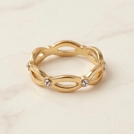 MONDAY ZOO | R001 Eternal Interwoven Bright Diamond Ring Korean Style Hollow Diamond Gold Ring Beaut