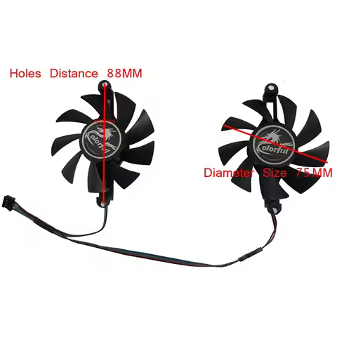 2Pcs/Set,88mm Mounting Holes Pitch,75MM Diameter,Graphics Video Card Fan,For VEINEDA gtx1060 GTX 106