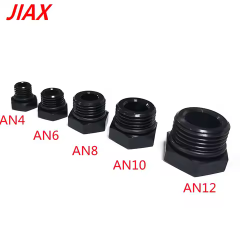 AN4 AN6 AN8 10AN 12AN Male Hex Head ORB O- Ring Block Off Plug Fitting Black