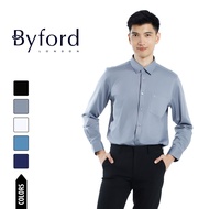 Byford Kemeja Lelaki | Byford Tailored Fit Bamboo Fibre Plain L/S Shirt w Pocket - 3525016A