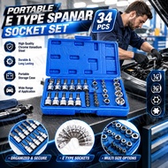 【MY 12H Ship】34PCS Portable Chrome Vanadium Torx E Type Spanar Socket Box &Bit Hand Tool Set Motor R