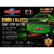 (Installation Provided) OSIMA AGM DIN80 || CAR BATTERY BATERI KERATA