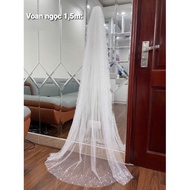 - bridal veil 1.5m-3m long with pearls (real photo) cv333 -