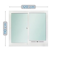หน้าต่างบานเลื่อน อะลูมิเนียม S-S มุ้ง SANKYOALUMI J-TRUST VENTILATION 120X110 ซม. สีขาว
