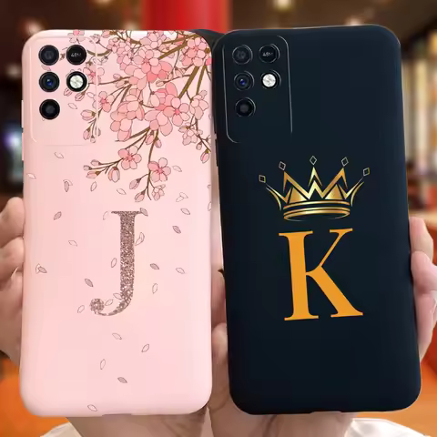 For Infinix Note 10 Phone Case Fashion Flower Crown Letter Case For Infinix Note 10 Pro Note10 10Pro