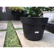 LUSINAN Pot Bunga Murah /Pot Tanaman /Pot Plastik uk 17 B Hitam (isi