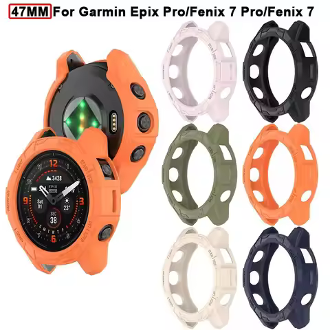 47MM Protective Case Bumper TPU Edge Shell Frame Soft Screen Protector for Garmin Epix Pro 47MM/Feni