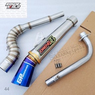 (T) Daeng sai4 open spec Pipe canister 51mm open exhaust Pipe for Wave 125 Xrm 110/125 Wave 100/10/115 Rs125 Furry 125 Smash 115 Rusi100/110 Daeng Pipe Daeng sai4 Aun Pipe Nlk Pipe Charama Pipe Creed Pipe Kou Pipe