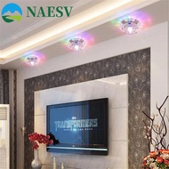 NAESV LED Ceiling Lights, 3W Aisle Flush Balcony lamp, Multicolor Downlight 220V Modern Crystal Corr