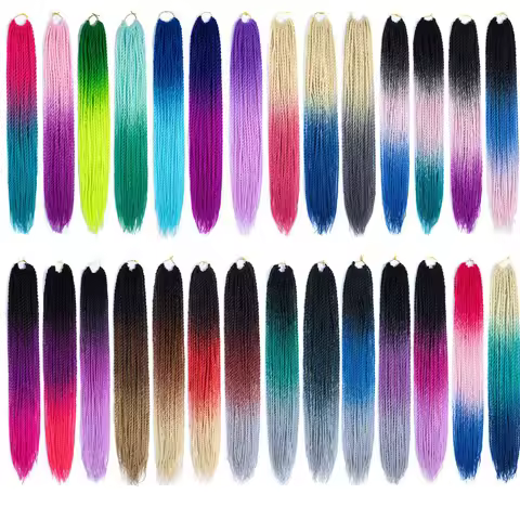 Synthetic Senegalese Twist 24inch 30Roots/Pack Crotchet Braids 120 Colors Braiding Hair Crochet Hair