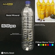 Botol Plastik Mineral Minuman Minum Aqua Kosong baru besar polos 1,5 / 1.5 liter lt / 1 ml 55 pcs