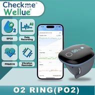 Wellue O2Ring Oxygen Monitor with Vibration Reminder Bluetooth O2 Pulse Oximeter Rechargeable, Conti