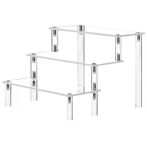 25x8cm acrylic display stand riser, 1-4Tier perfume rack mini sculpture storage rack, shelf riser, c