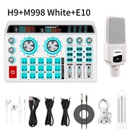 Siborie soundcard H9+M998 Mic +E10 headset paket lengkap Mixer Bluetooth sound card for Streaming La