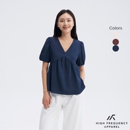 HFA Women's V-Neck Short Sleeve Flowy Babydoll Blouse Flowy Blouse