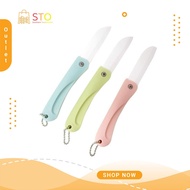 STO Ceramic Folding Knife Foldable Fruit Knife Portable Fruit Cutter Knife Portable Mini Folding Cer