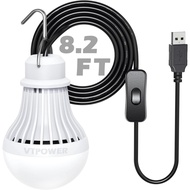 Mentol Lampu LED USB Perkhemahan Latern Lampu Luaran dengan Suis Mudah, Mentol LED Mudah Alih 5V 5W 
