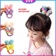 Ikat Rambut Anak Perempuan Bentuk Kupu-Kupu Kunciran Rambut Manik-Manik Kilau Sequin Aksesoris Rambu