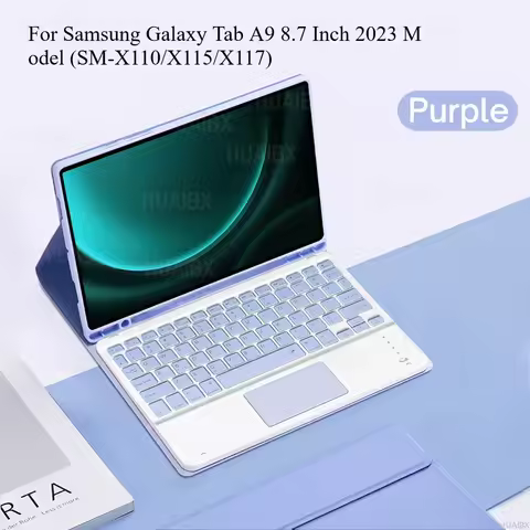 Keyboard Case For Samsung Galaxy Tab A9 8.7 Inch 2023,Detachable Bluetooth Keyboard Tablet Cover For