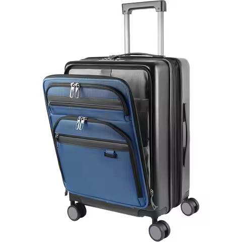 Hardside Expandable Carry On Luggage 22x14x9 Airline Approved with Front Business Pockets, 20 Inch S