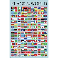 Pretty Flags of The World Classroom Poster Reference Chart Country Symbol Educational Teacher Learni