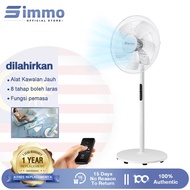Simmo Kipas Berdiri 16 inch Stand Fan Remote Control Fan 8 Speed  5 Blades Timing Home Office Standi