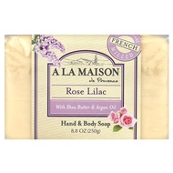 A La Maison de Provence, Hand & Body Bar Soap, Rose Lilac (250 g), Soap Made of Essential Oil