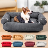 Solid Color Dog Bed Deerskin Fleece Square Cat Nest Winter Warm Sponge Cushion Sofa Bed Four Seasons Universal Dog Bed